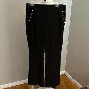 White House Black Market “The Boot” Trousers, Pearl Button Accents, Sz 10